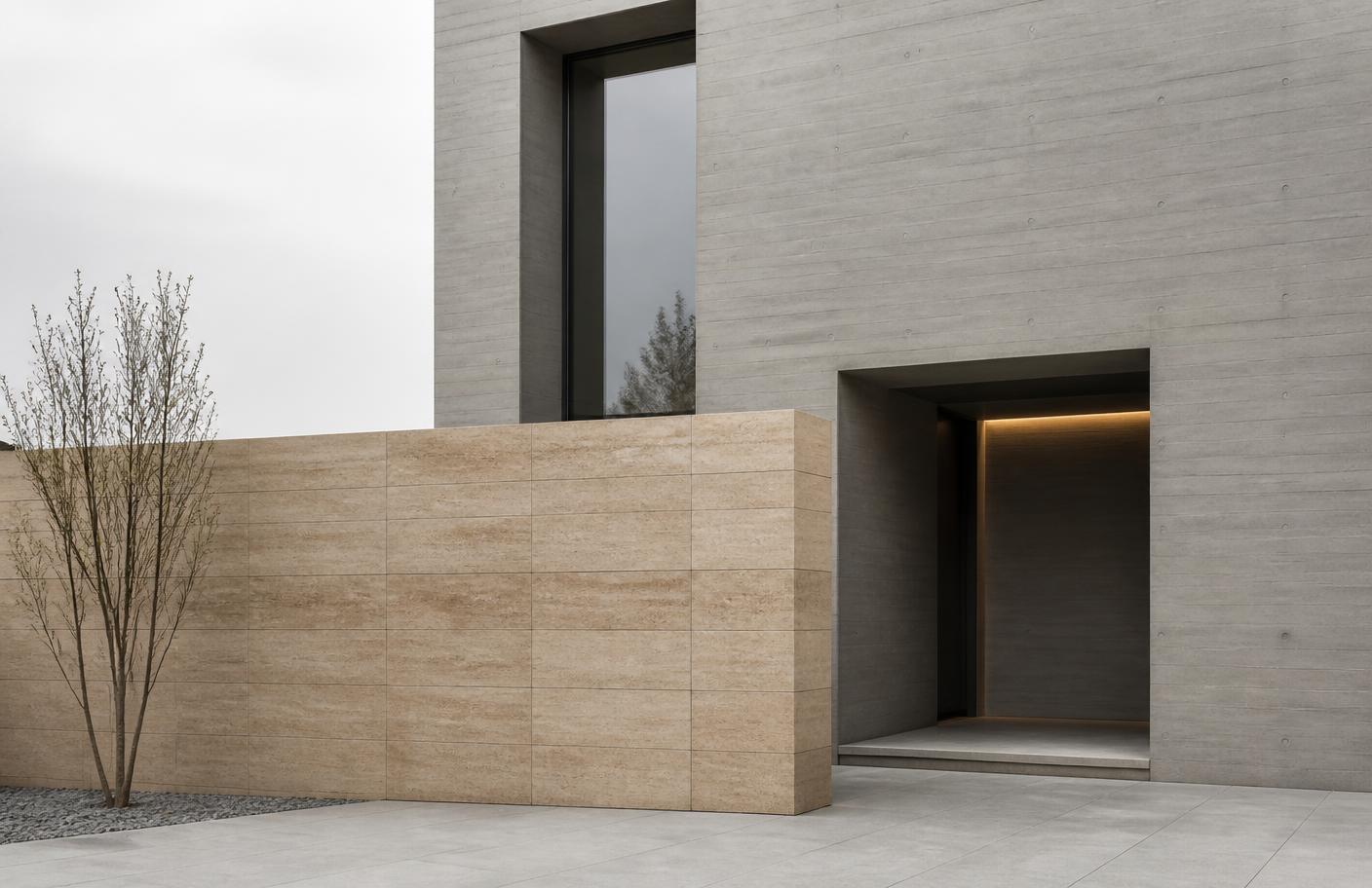 Façade de bâtiment contemporain
